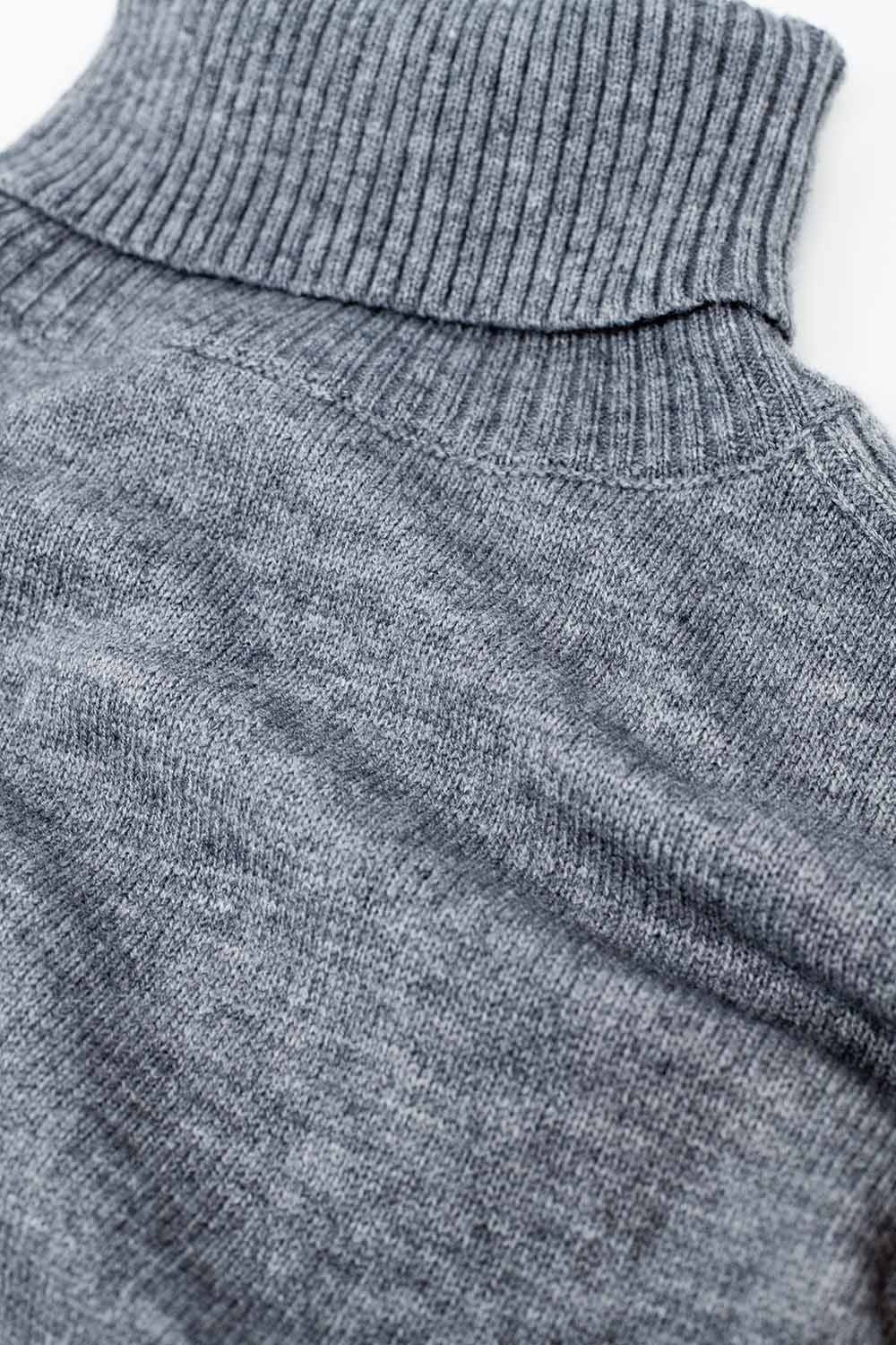 wide grey sweater with ribbed sleeves - Jumpers