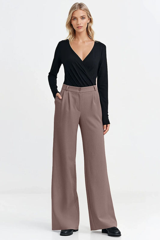 Nife Wide Leg Tailored Trousers for Effortless Chic - Trousers