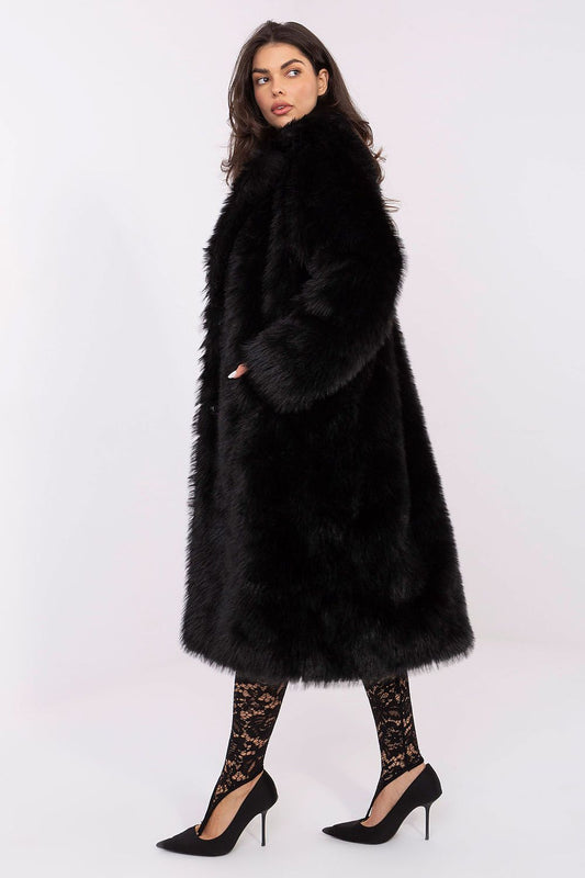 Women's Long Fur-Trimmed Coat - Chic & Trendy - Coats and Jackets