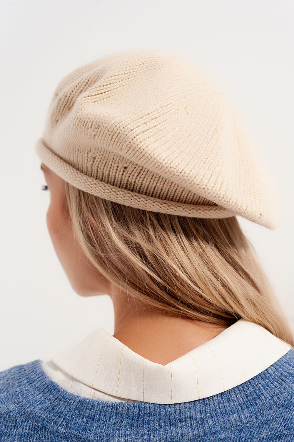 Wool beret in beige - Berets