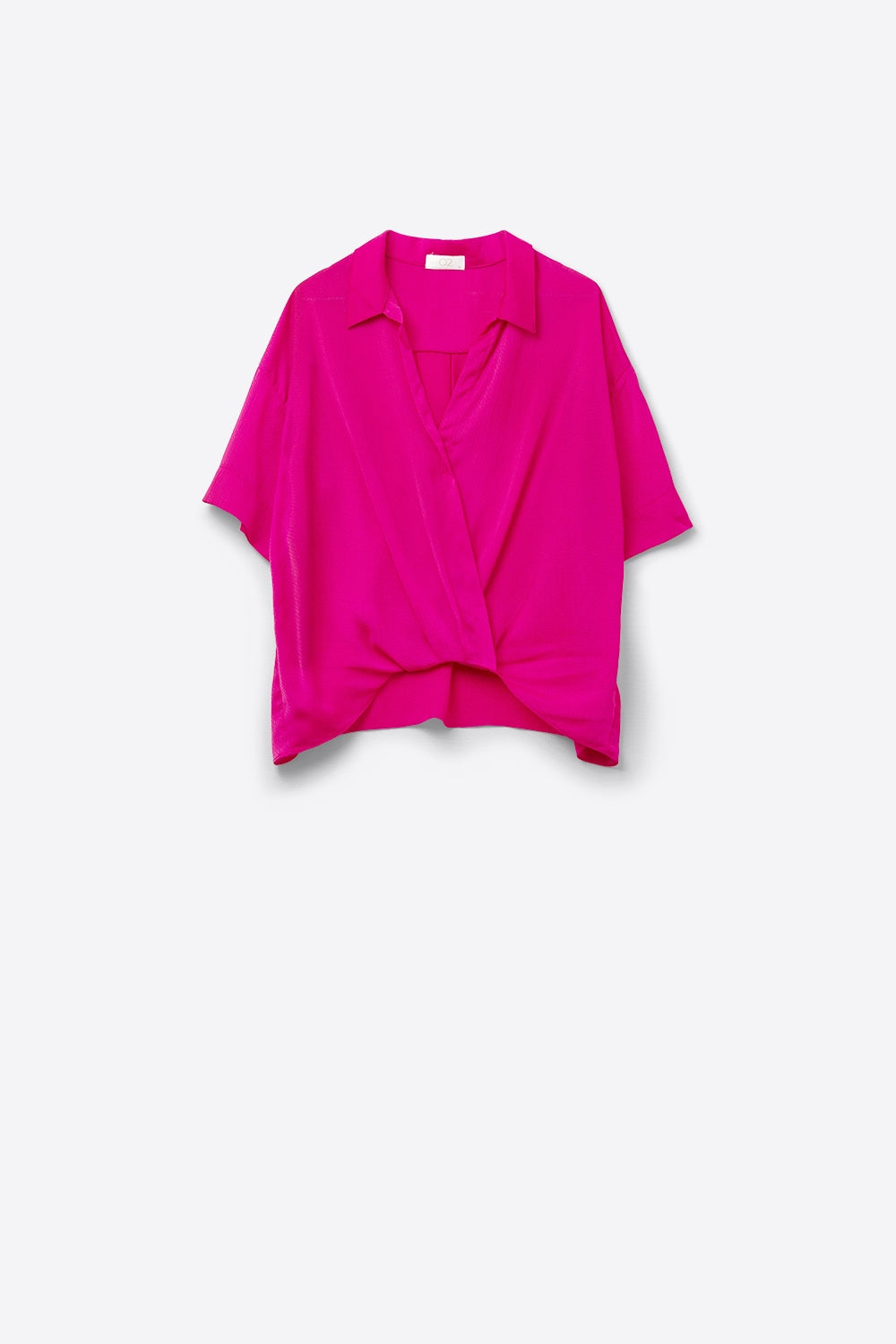 Wrap Front Shirt in Fuchsia - Shirts