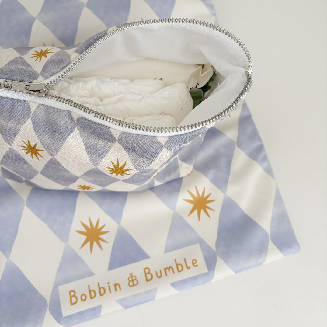 Nappy Wallet - Blue Harlequin - Diaper Changing Kits
