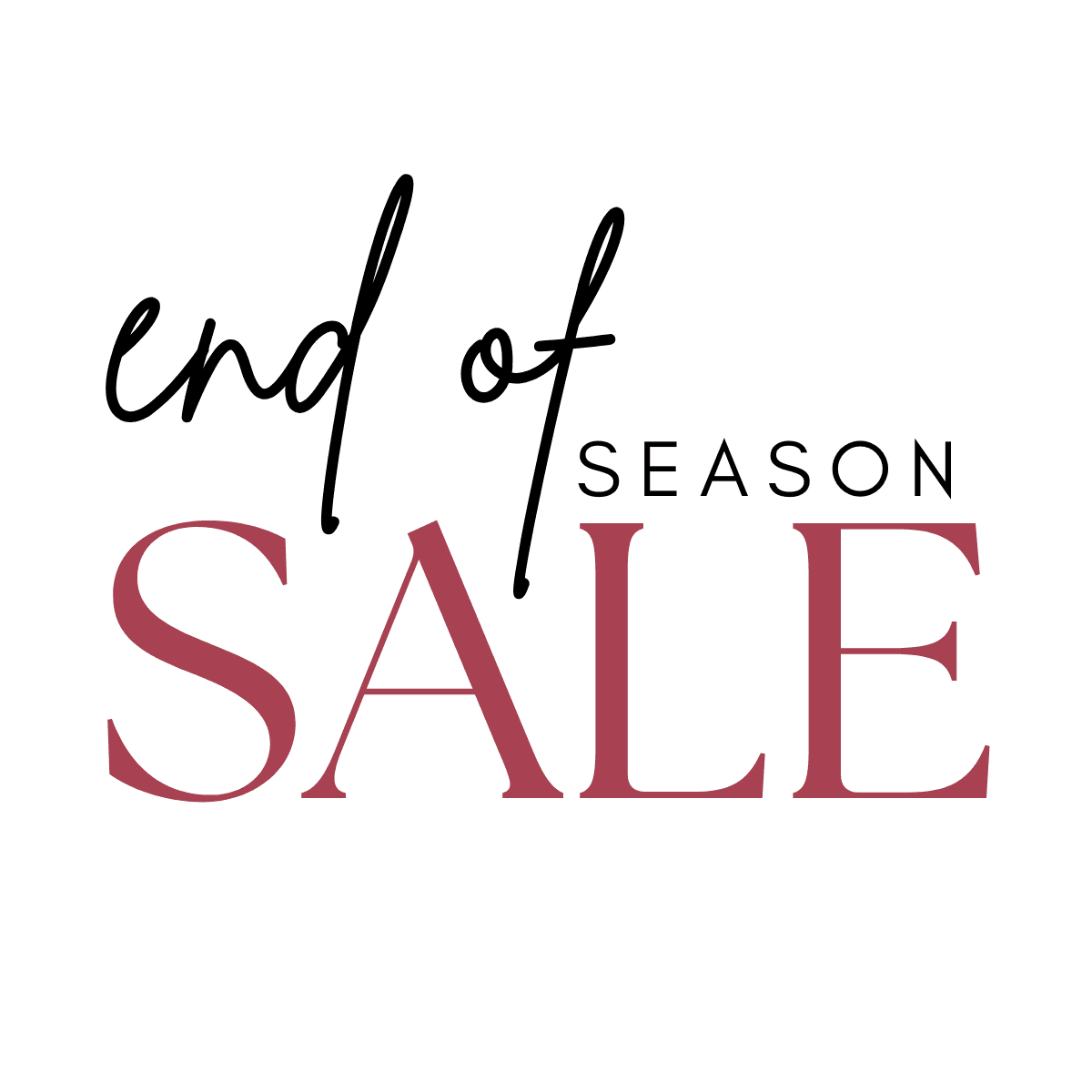 End of season sale banner promoting affordable women's fashion deals at Boutique Lua