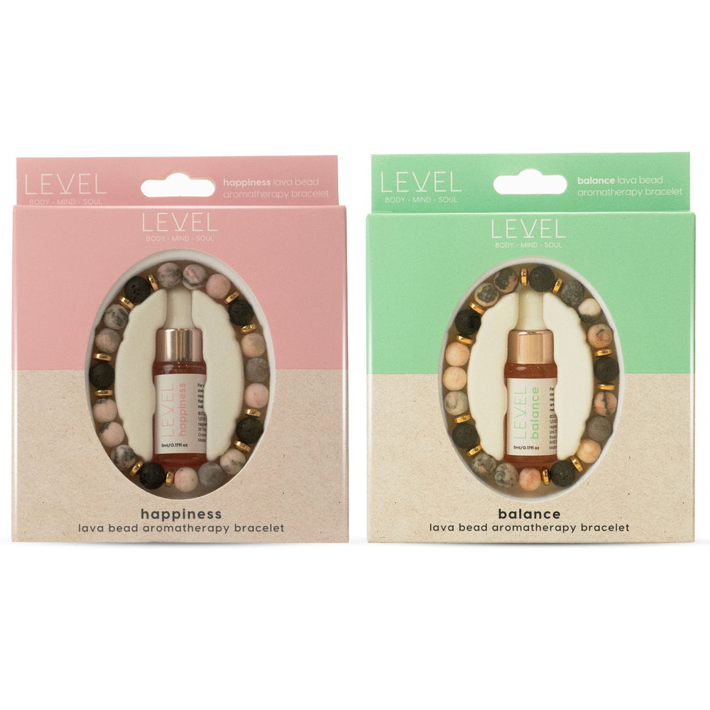 Ensemble de bracelets d'aromathérapie en perles de lave - Équilibre et bonheur