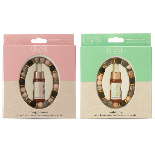 Lava Bead Aromatherapy Bracelet Set - Balance & Happiness - Aromatherapy Bracelet
