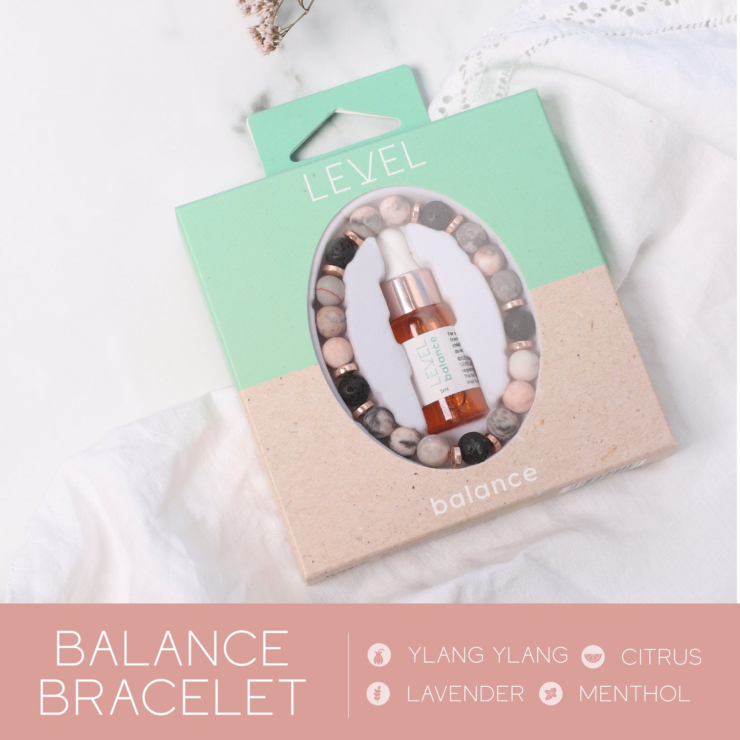 Lava Bead Aromatherapy Bracelet Set - Balance & Happiness - Aromatherapy Bracelet