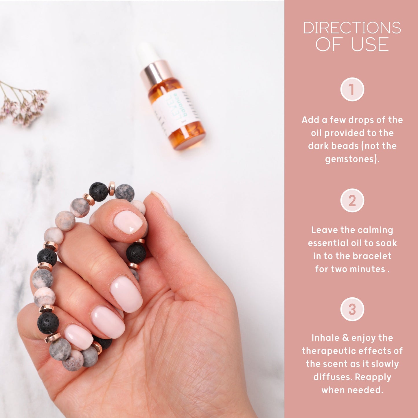 Lava Bead Aromatherapy Bracelet Set - Balance & Centre - Aromatherapy Bracelet