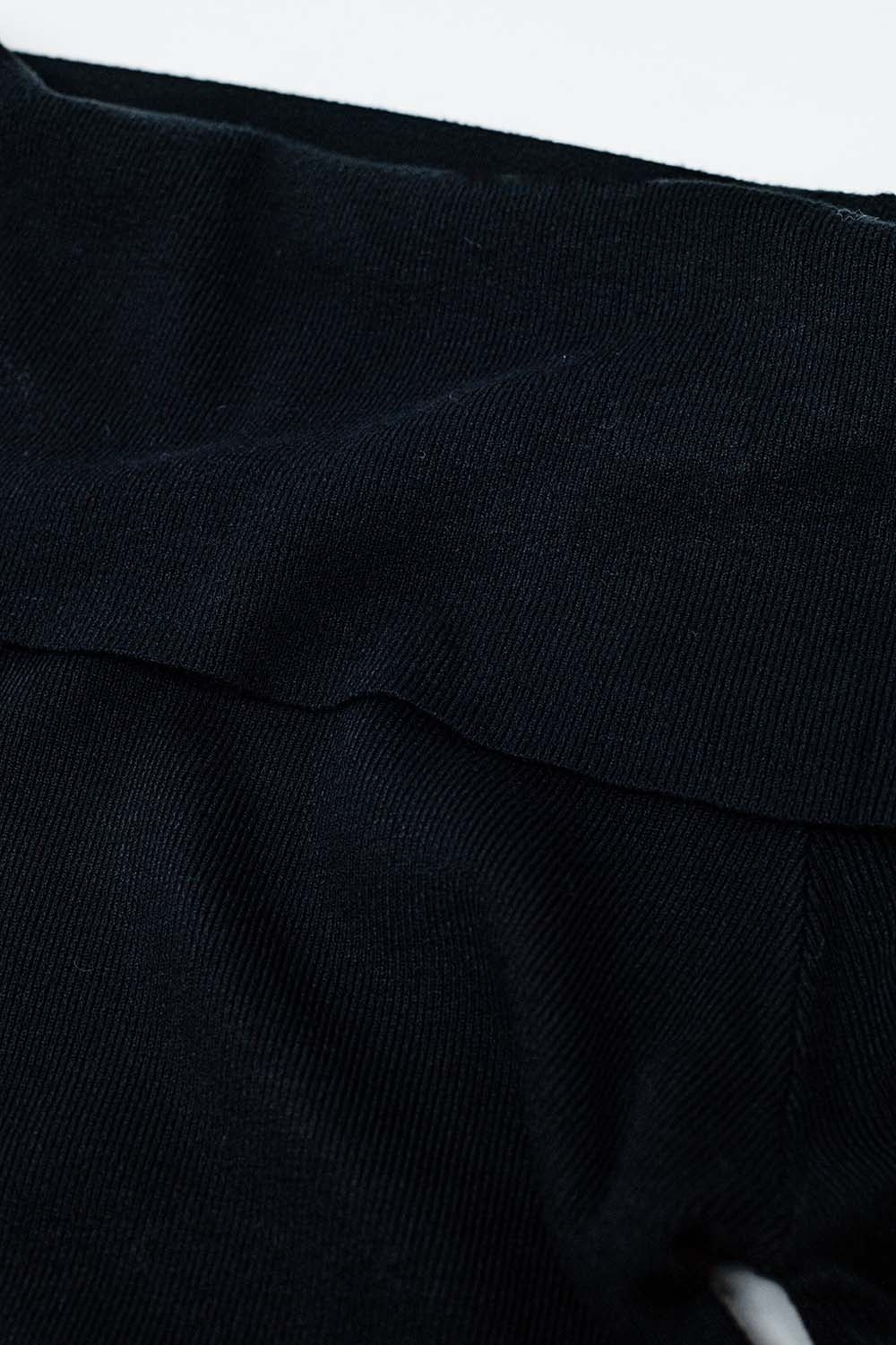 Maxi Knitted wide Bardot Dress in black - dress, Dresses