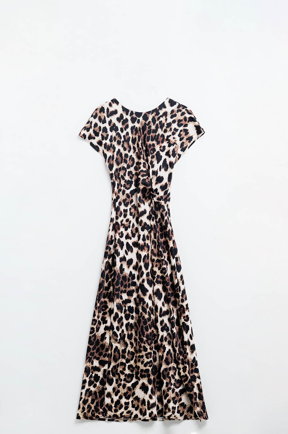 Leopard print maxi dress with knotted detail at the waist - dress