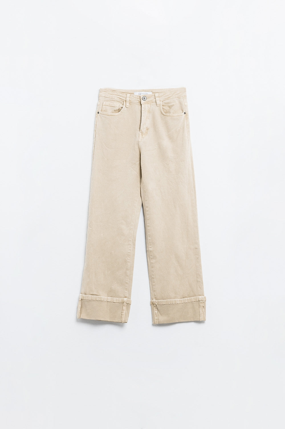 Straight leg Pants with cropped hem in dark beige - Coloured Jeans