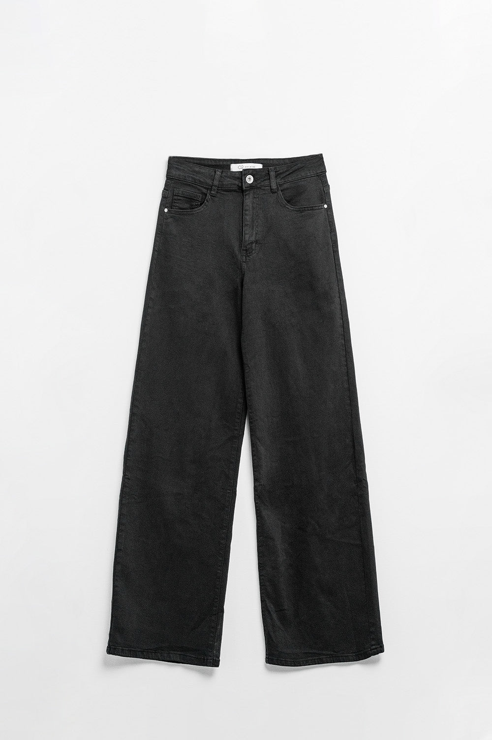 Black high-waisted wide-leg pants - Coloured Jeans
