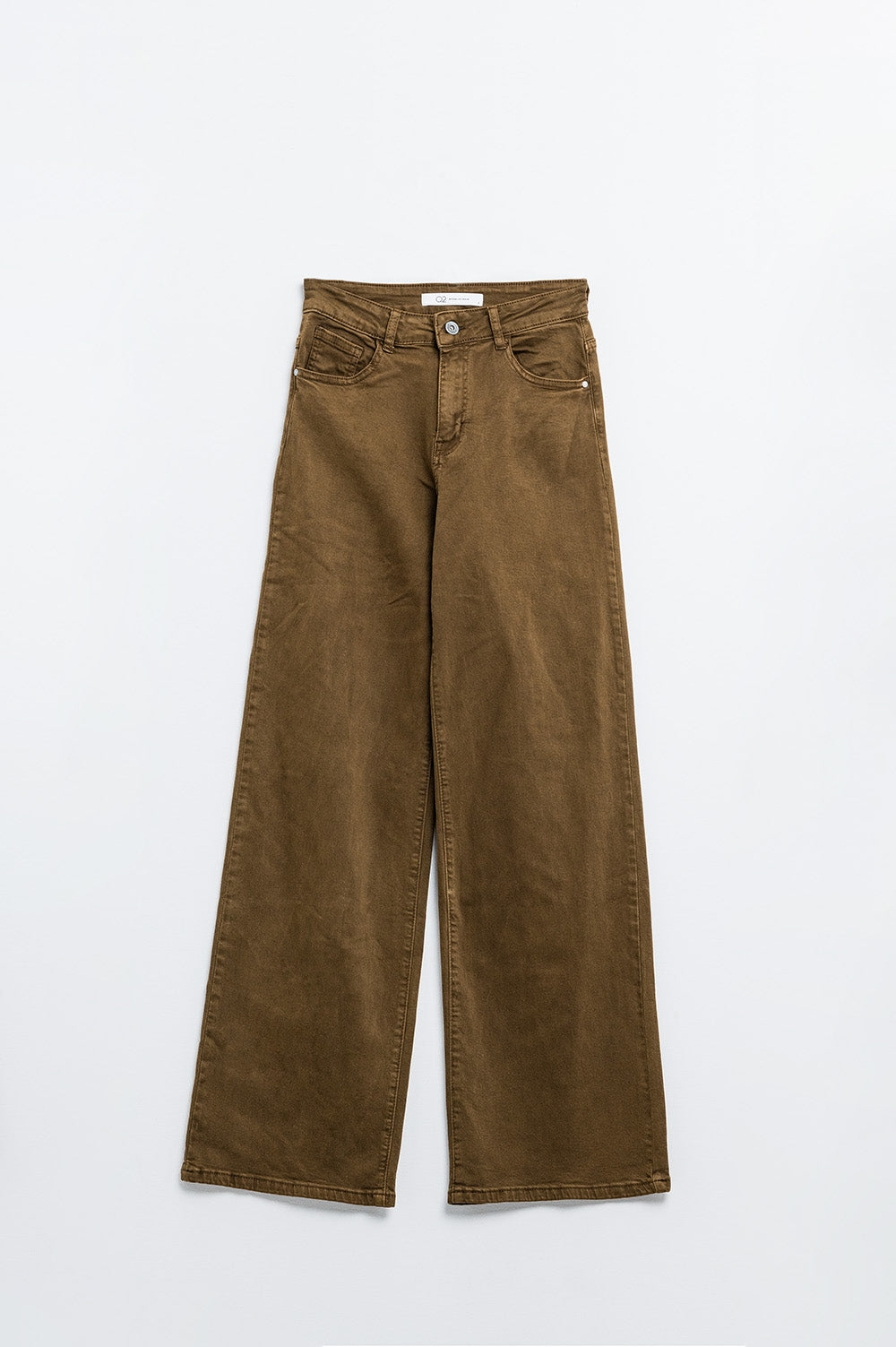 Chocolate brown wide leg high rise Pants - Coloured Jeans