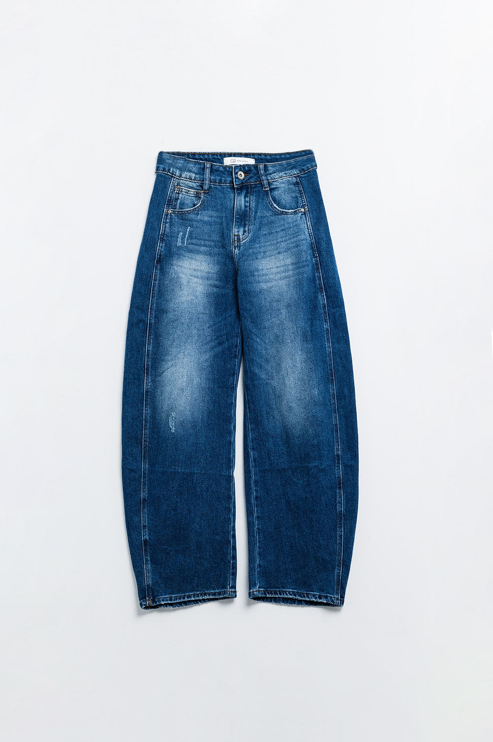 jeans with two side seams and balloon effect - Denim