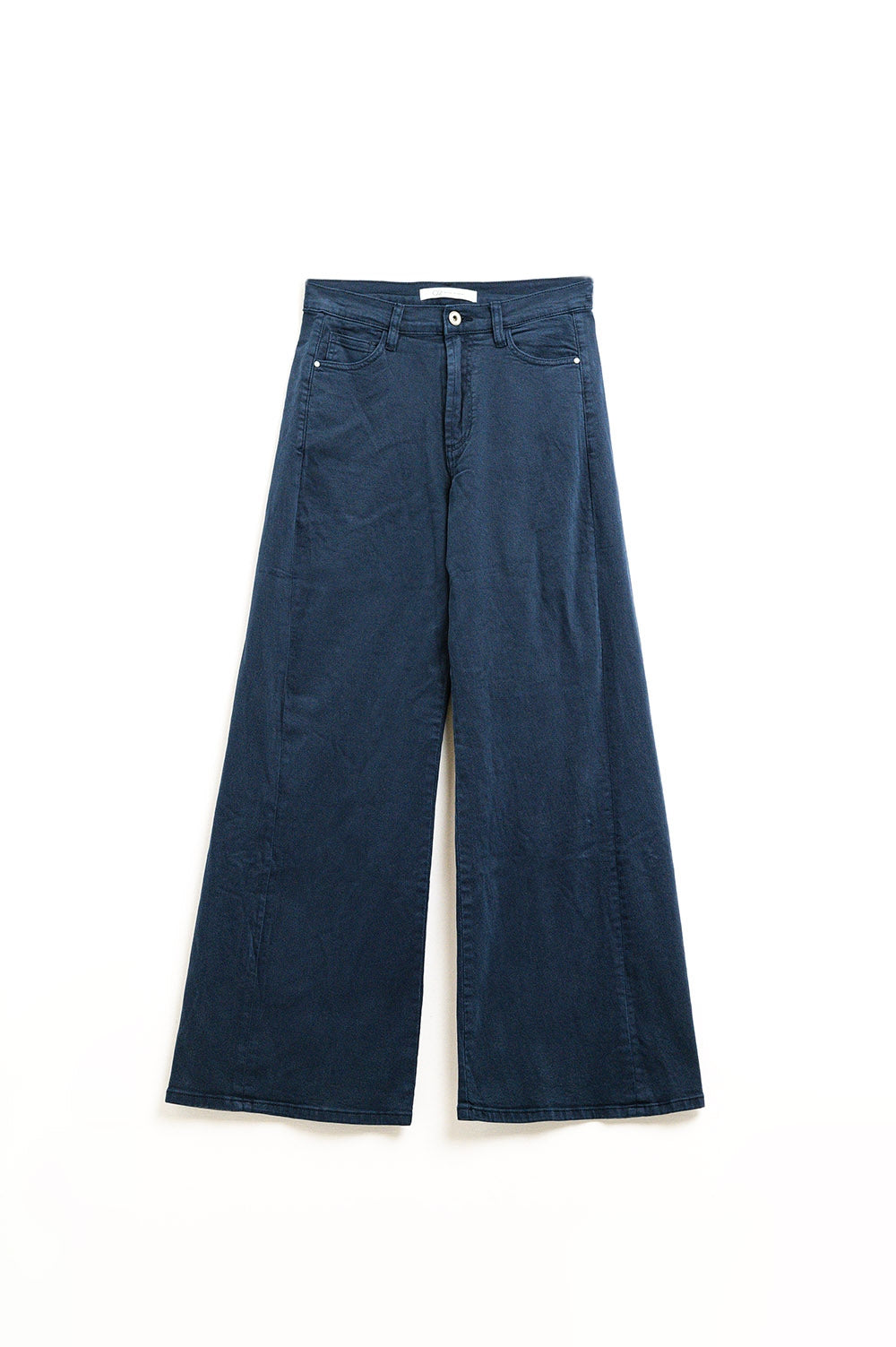 Extra wide leg trousers in navy - Coloured Jeans