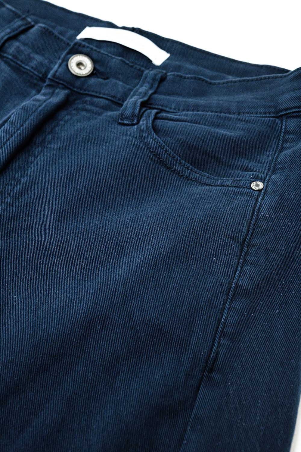 Extra wide leg trousers in navy - Coloured Jeans