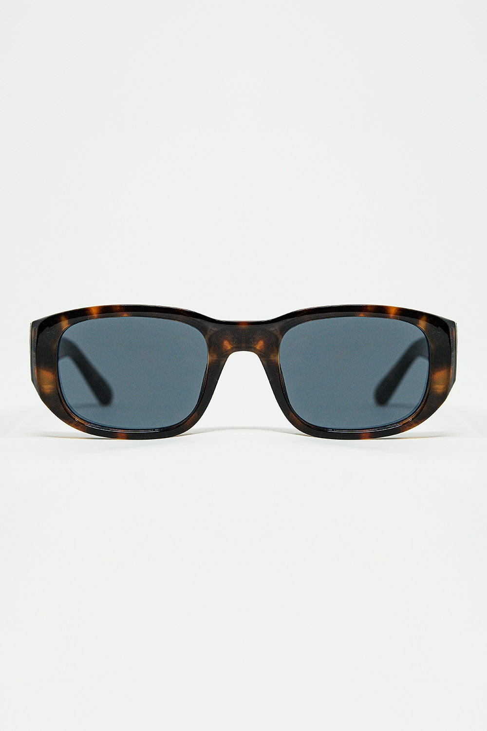 Oval Sunglasses with High Gloss Transparent Frames in brown