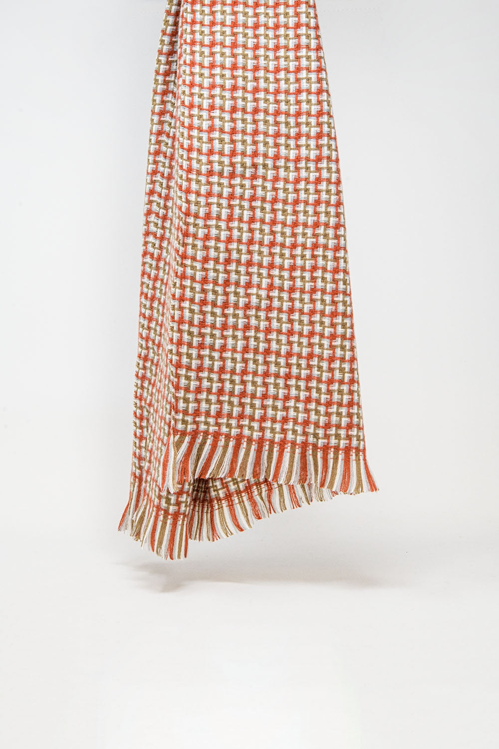 Super soft red scarf with geometric print - Scarves