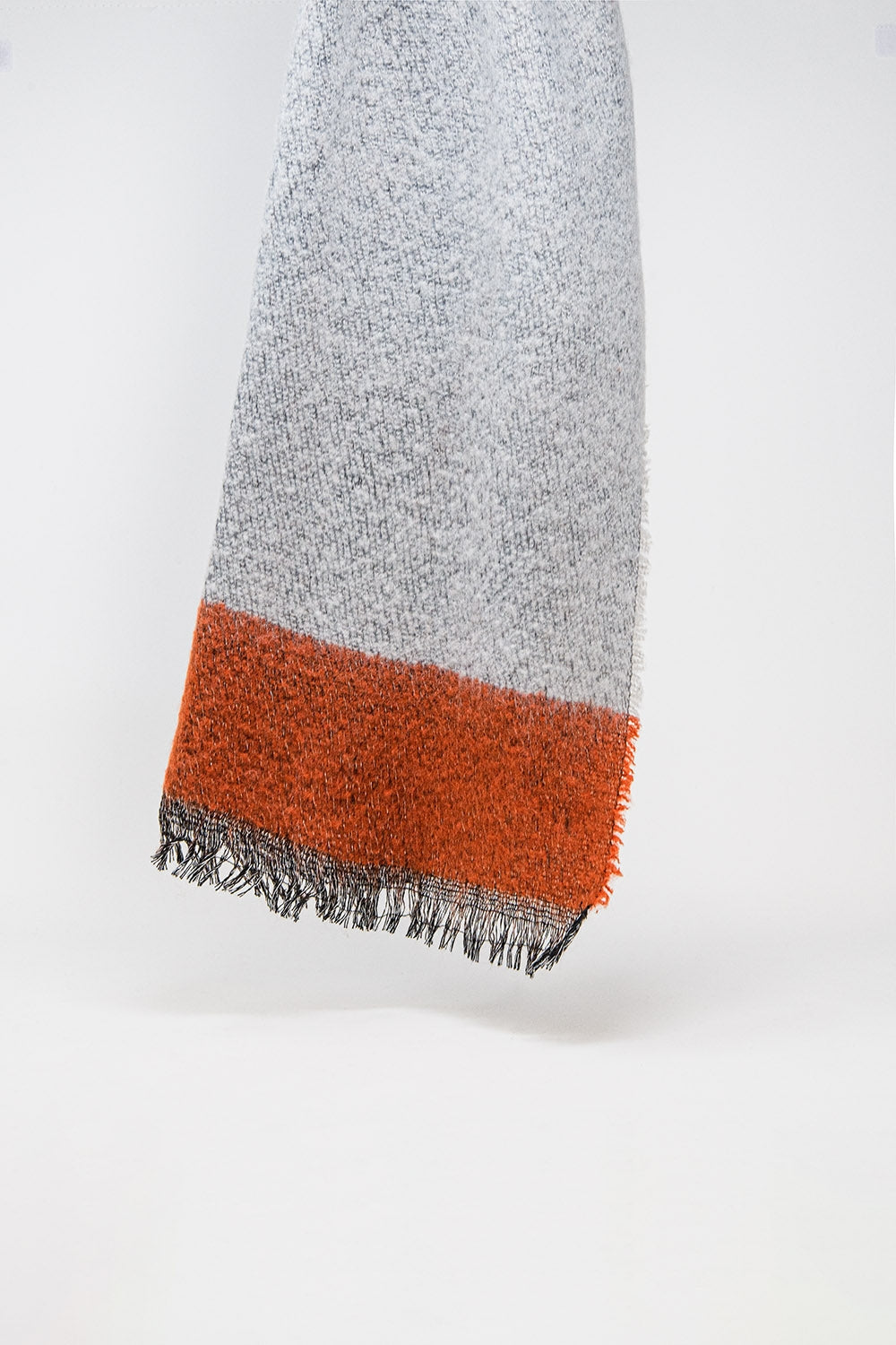 Melange mix stripe scarf in red