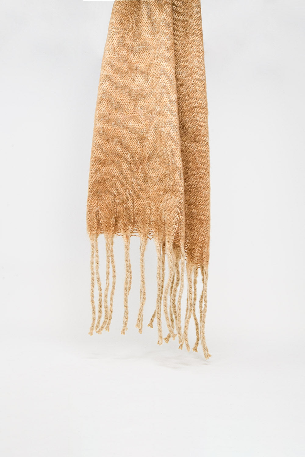 Fringed striped scarf in beige - Scarves
