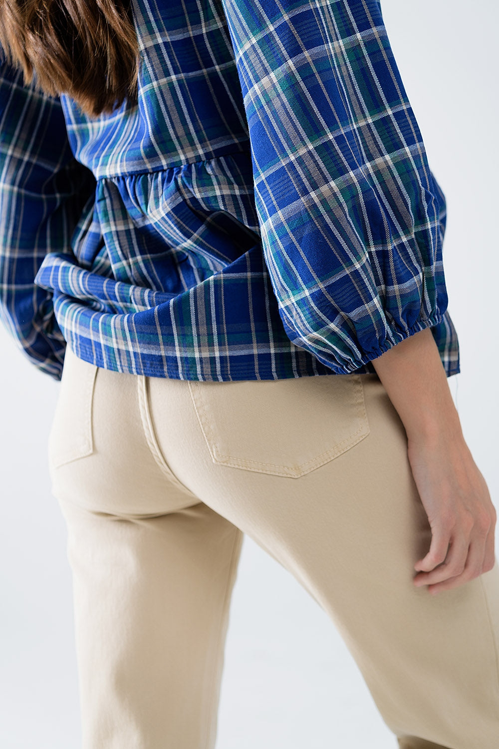 Straight leg Pants with cropped hem in dark beige - Coloured Jeans