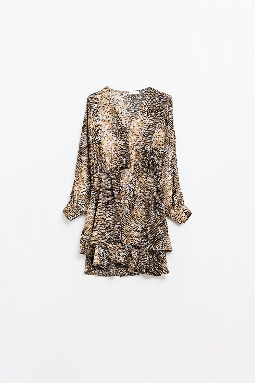 chiffon dress in brown leopard print - dress