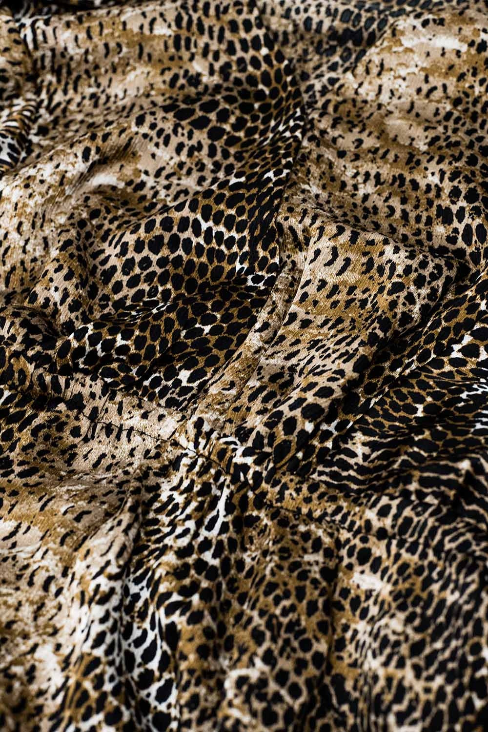 chiffon dress in brown leopard print - dress
