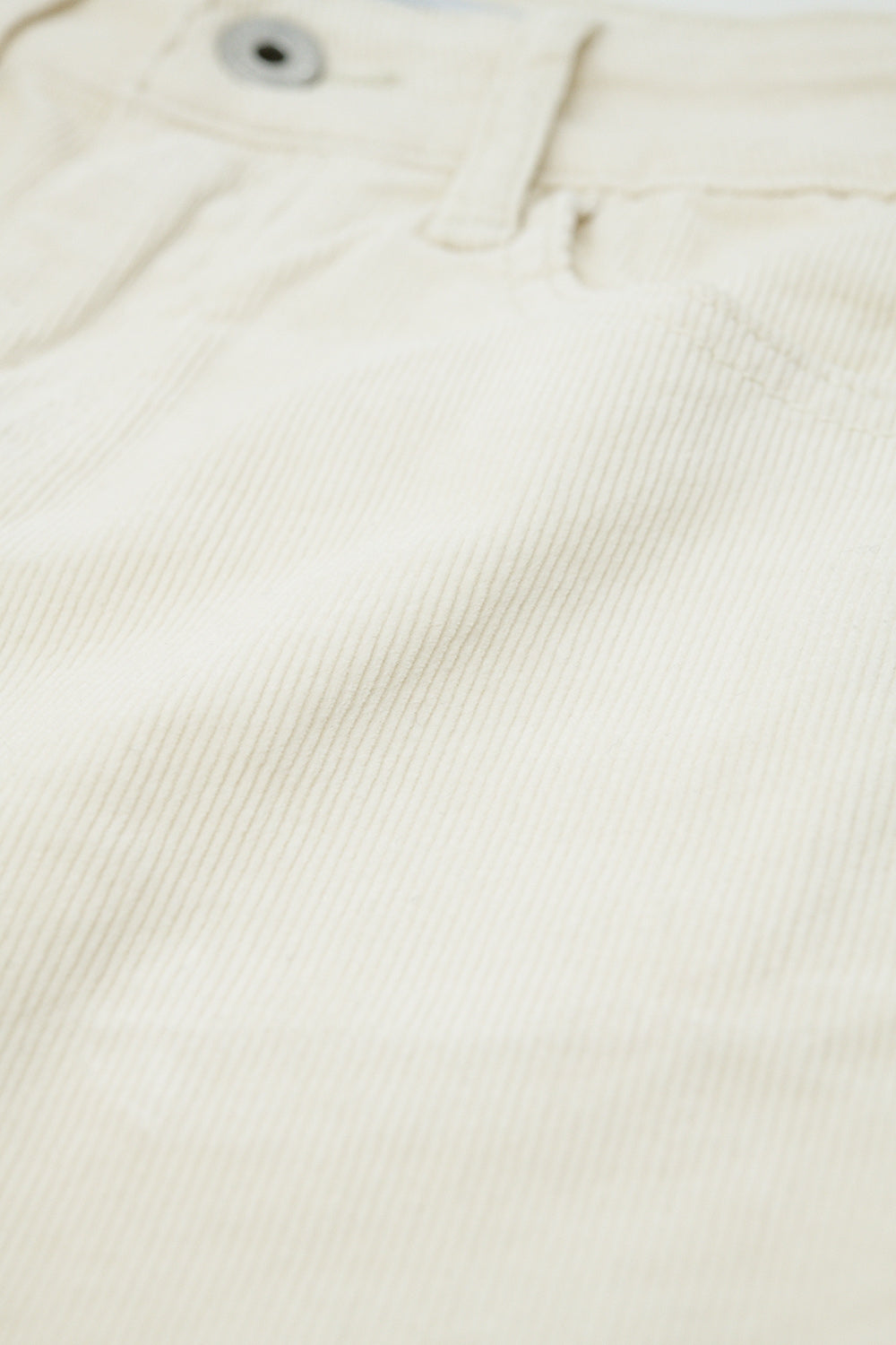 Light Beige Corduroy flare pants with leopard print at the bottom - trousers