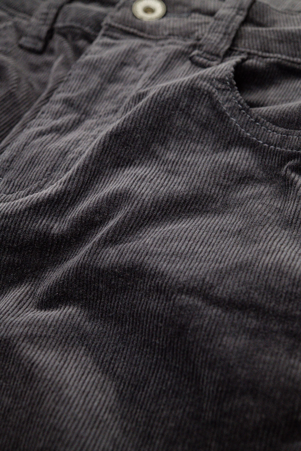 Dark grey Corduroy flare pants with leopard print at the bottom - trousers