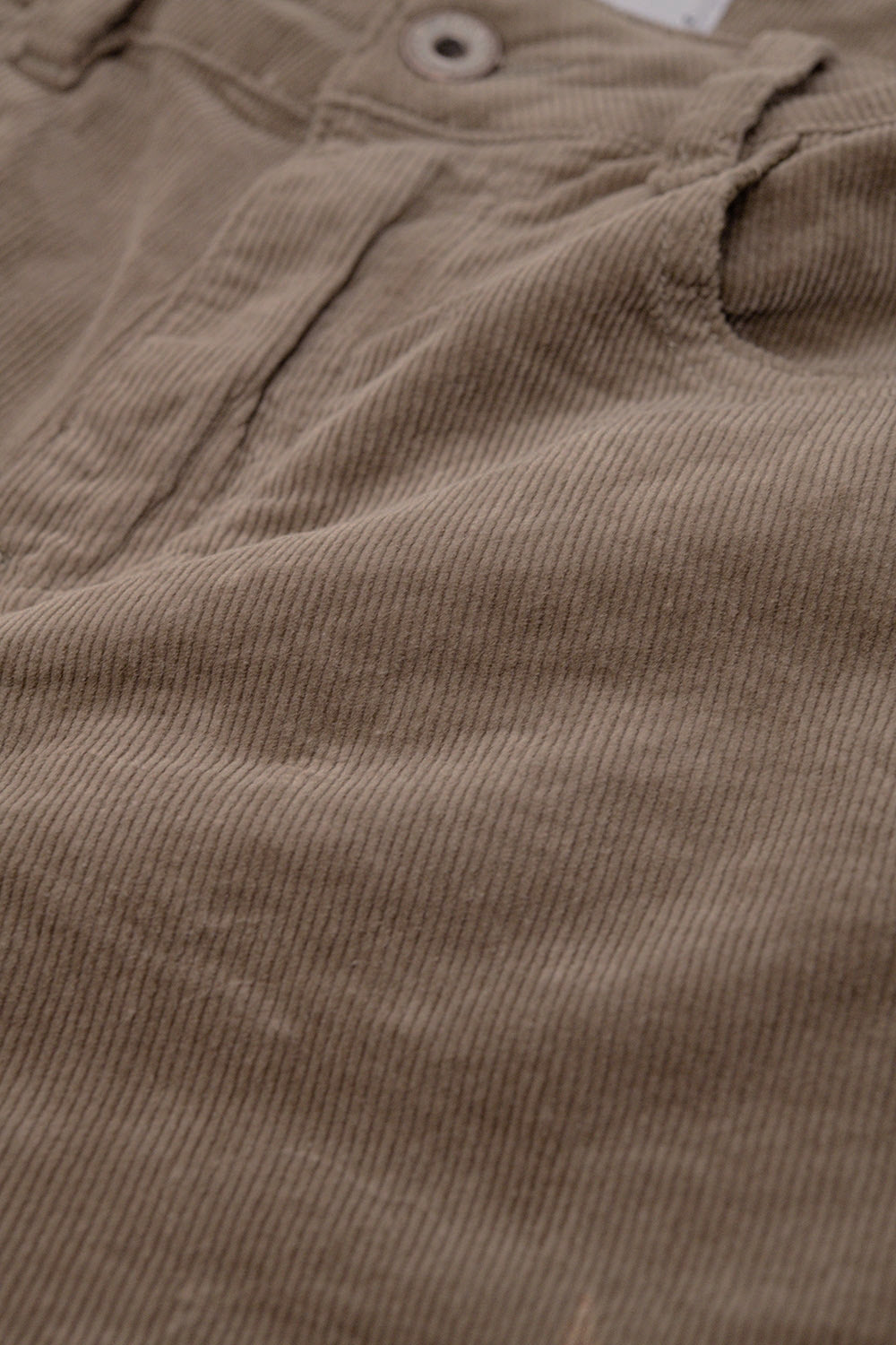 Dark Beige Corduroy flare pants with leopard print at the bottom - trousers