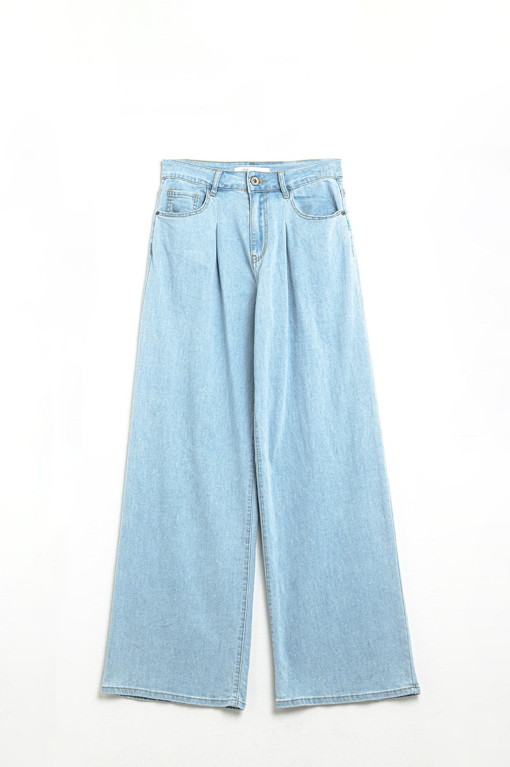 Light Blue Wide-Leg jeans with pleats - Denim