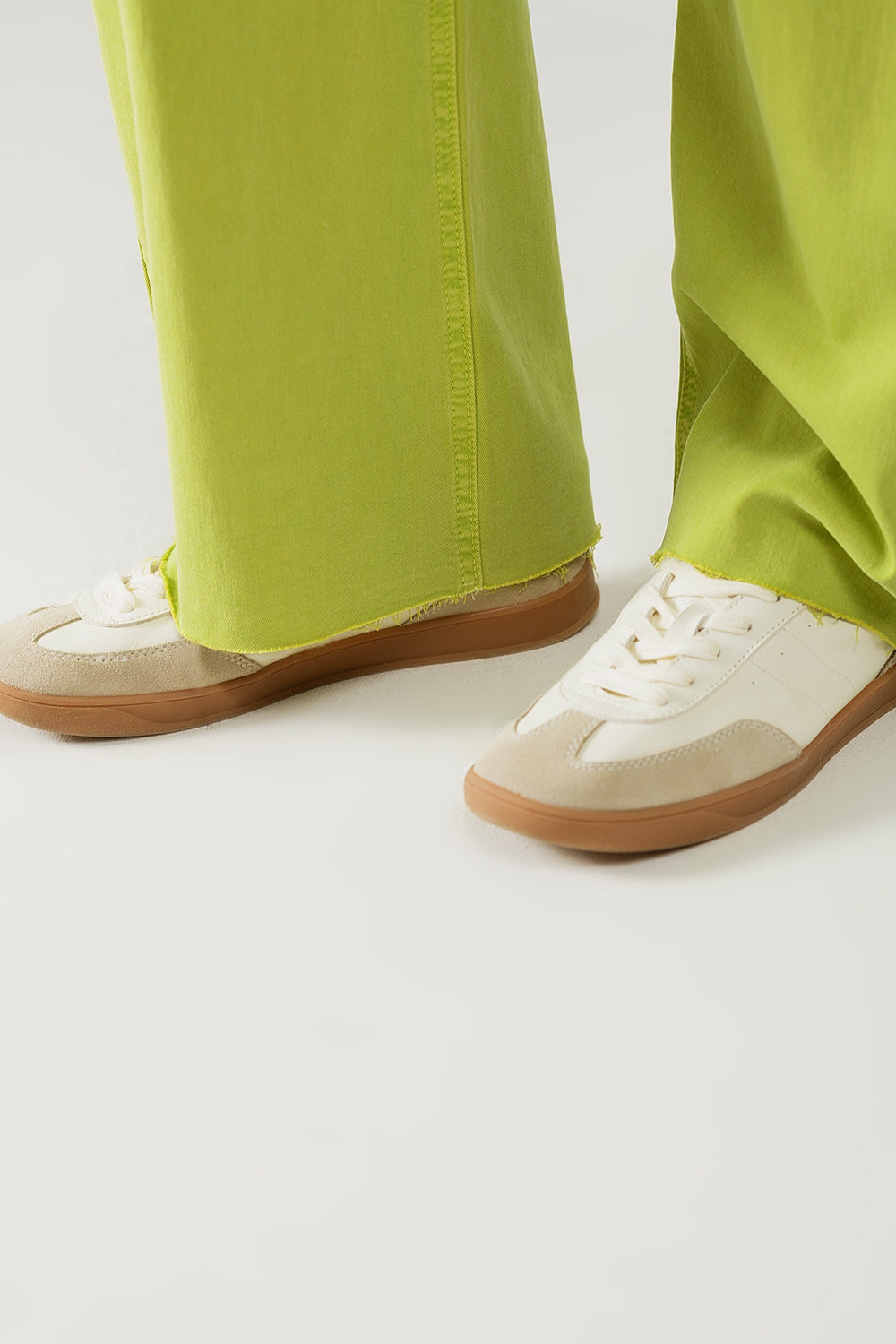 Lime Green Straight Leg Jeans With Front Pockets - Coloured Jeans