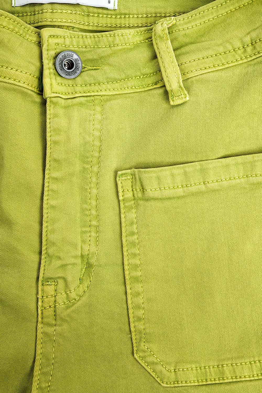 Lime Green Straight Leg Jeans With Front Pockets - Coloured Jeans