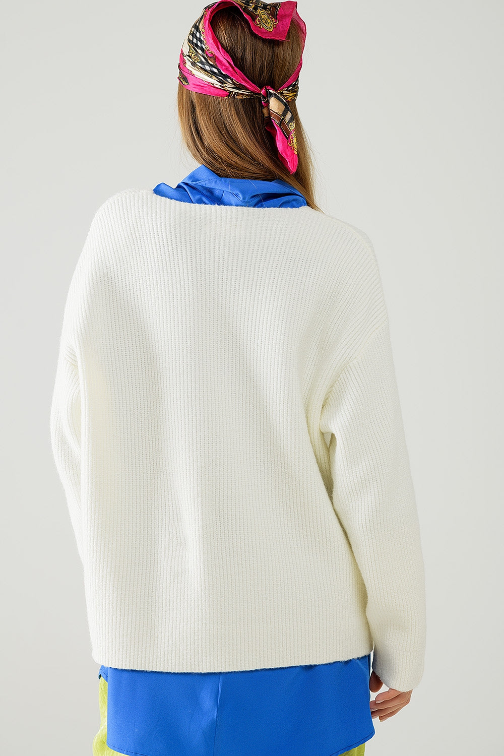 White over sized knit sweater