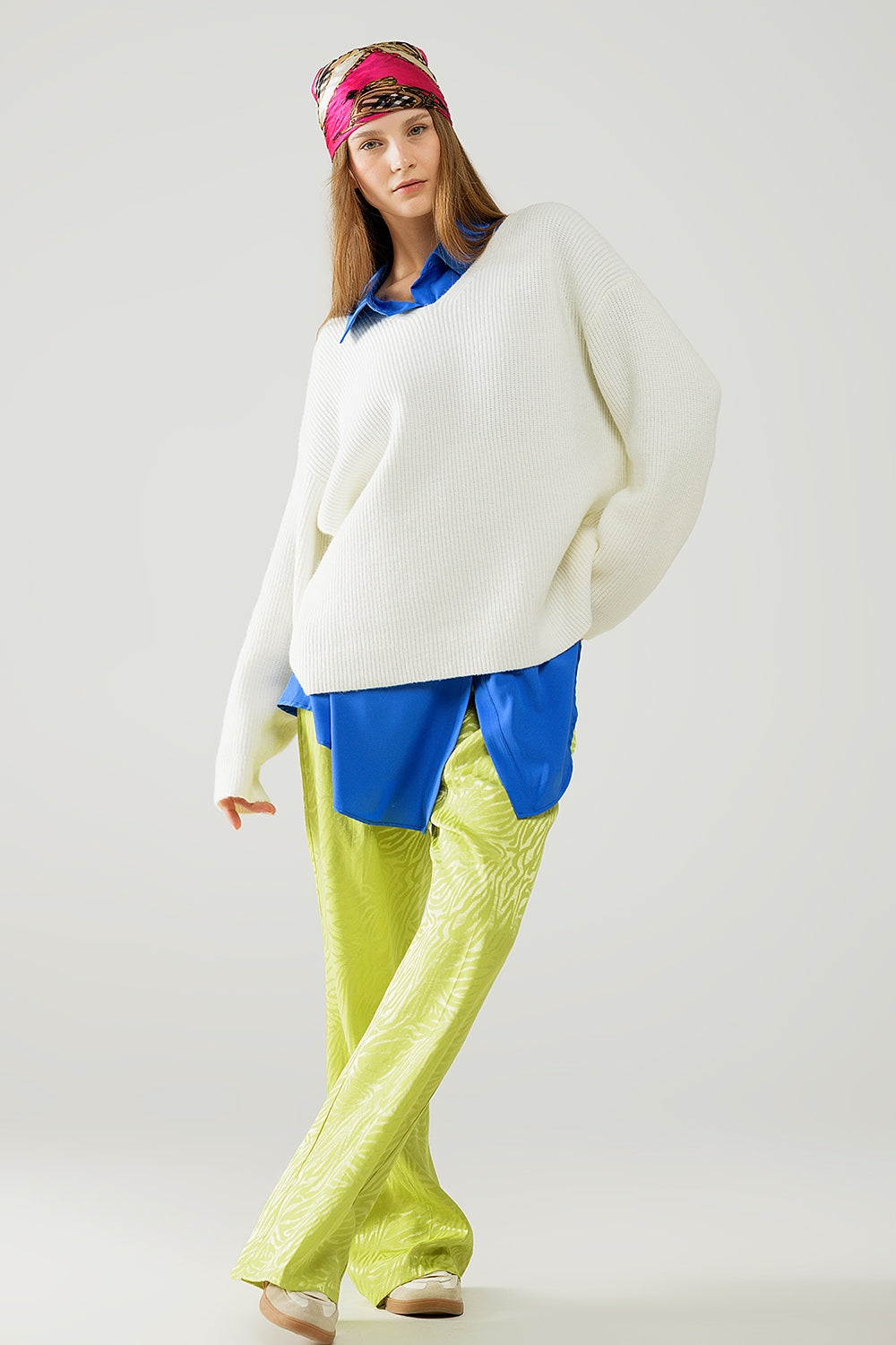 White over sized knit sweater