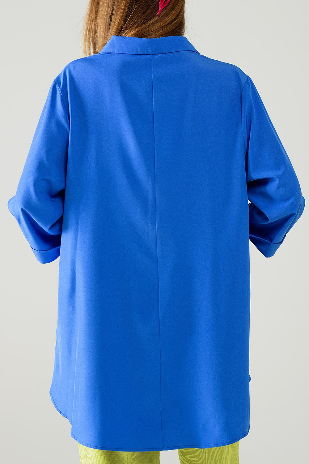Shirt made from very soft and lightweight fabric in electric blue color. - Shirts