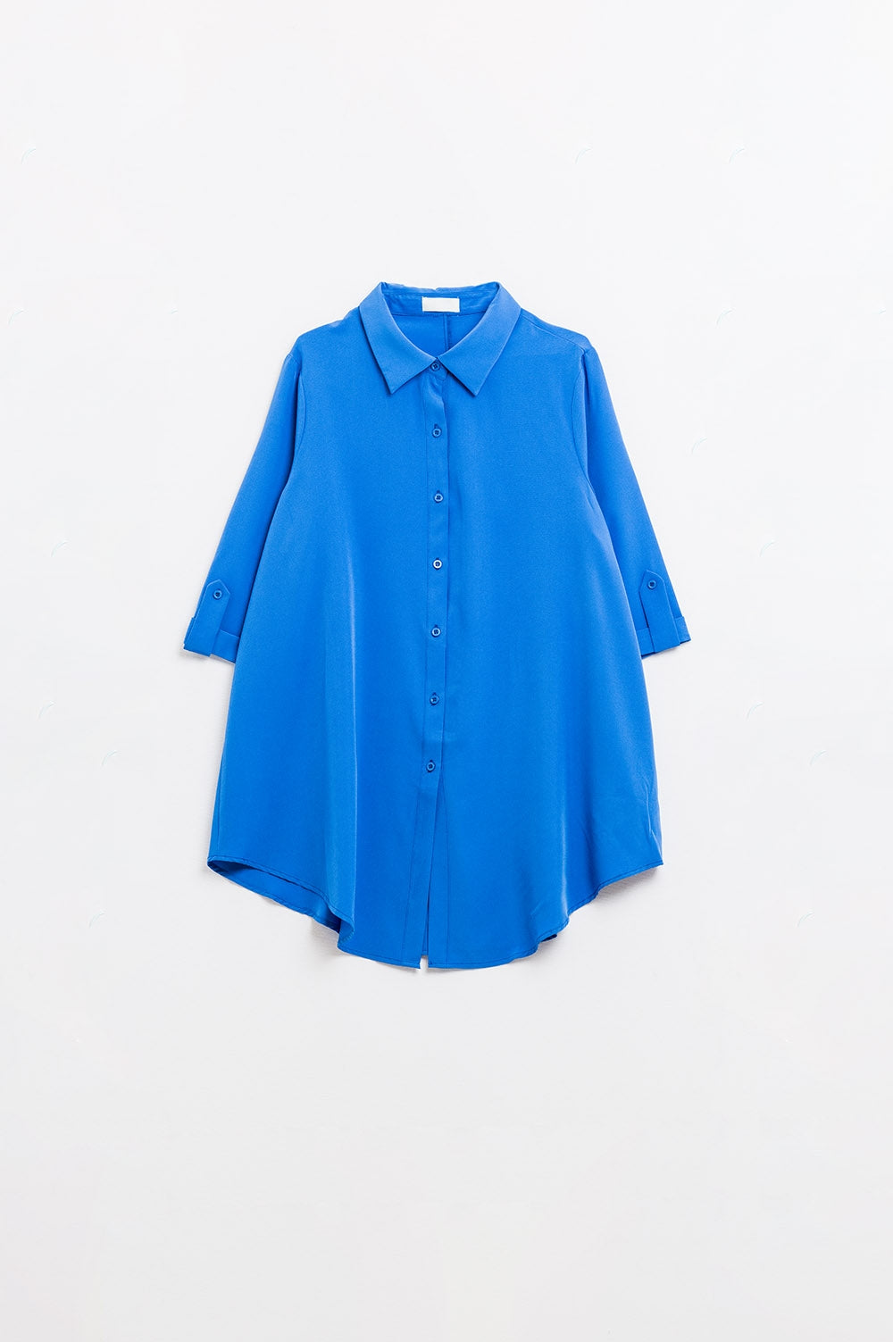 Shirt made from very soft and lightweight fabric in electric blue color. - Shirts
