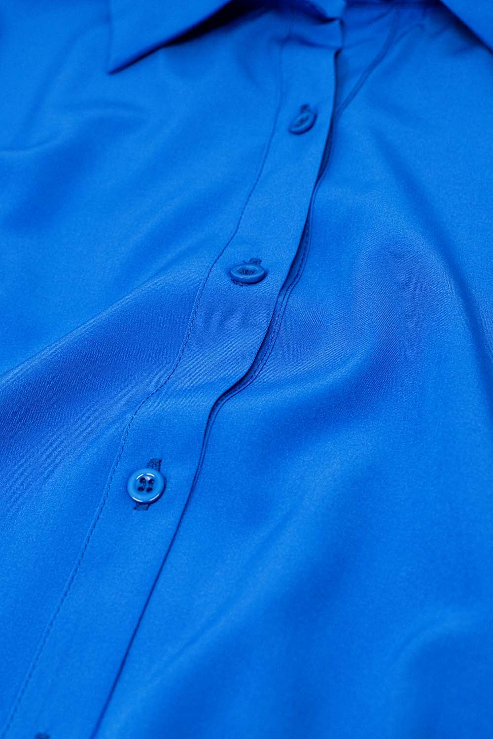 Shirt made from very soft and lightweight fabric in electric blue color. - Shirts