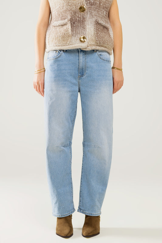 Bubble Wide Leg Jeans in light wash - Denim