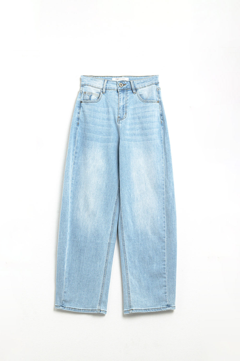 Boyfriend Stretchy Barrel Jeans In Light Wash - Denim