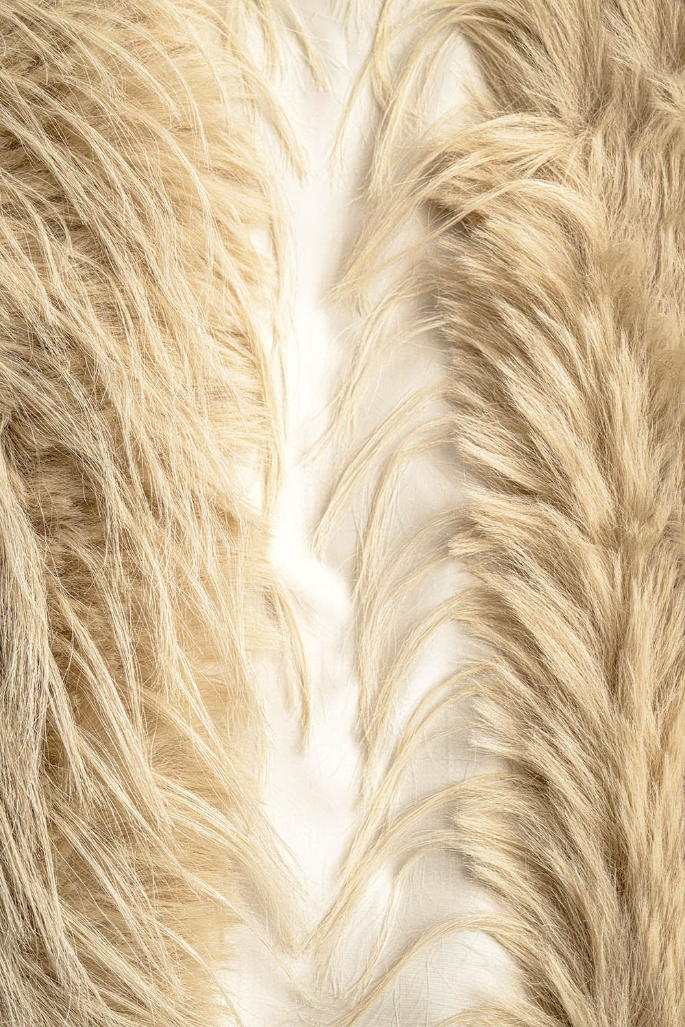 vest in beige in long fur