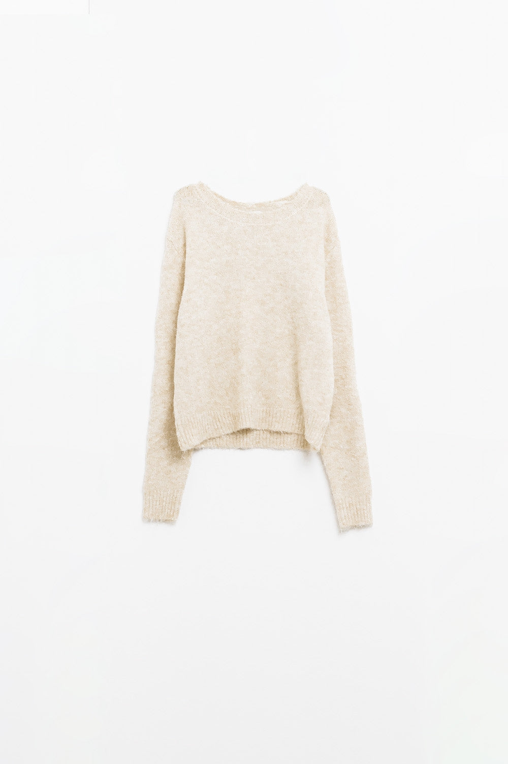 standard fit soft knit sweater in beige - jumper