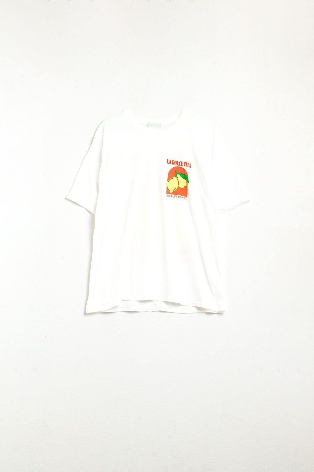 Relaxed Fit T-Shirt With La Dolce Vita Print in White - top