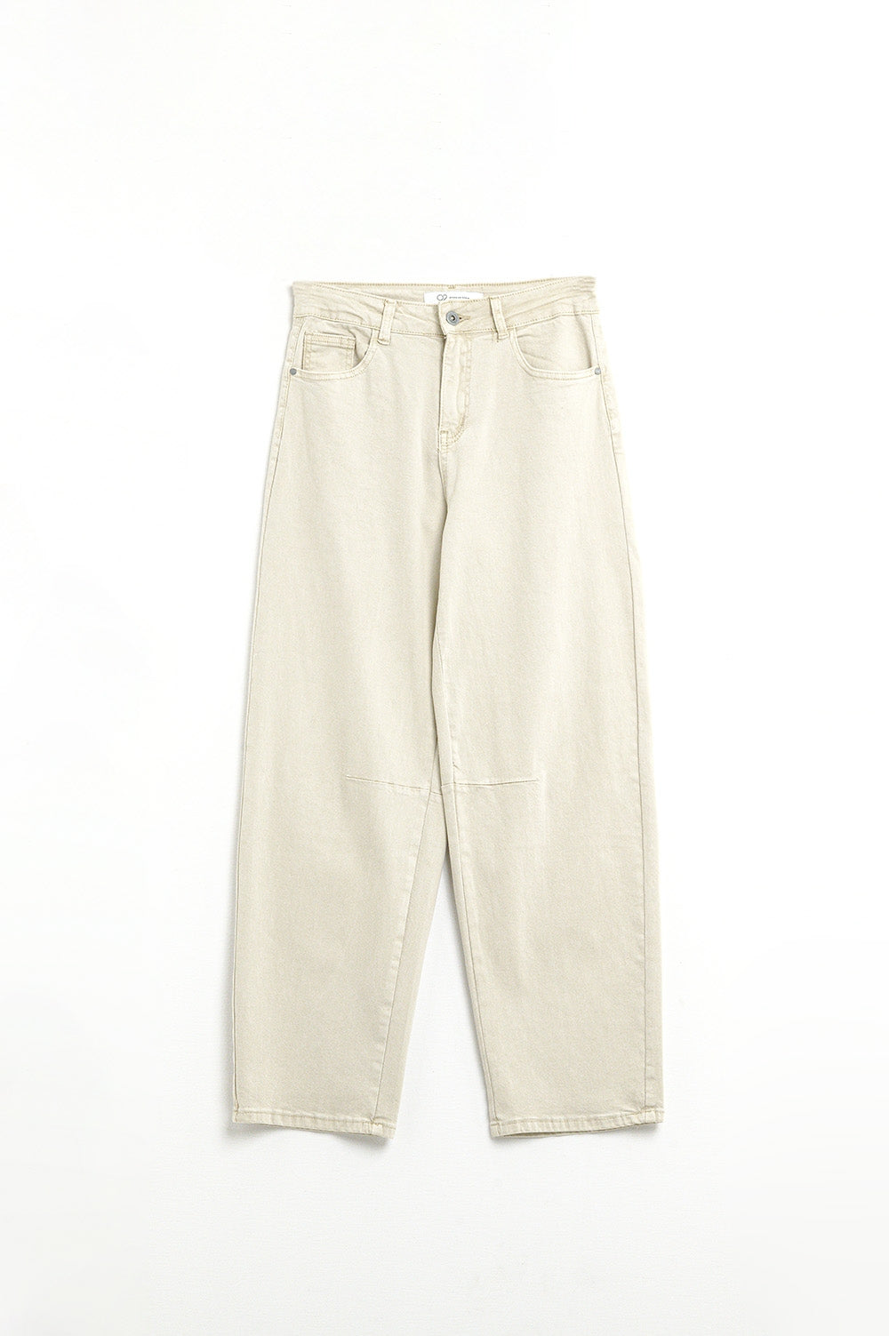 comfortable stretch jeans with barrel leg in beige - Coloured Jeans