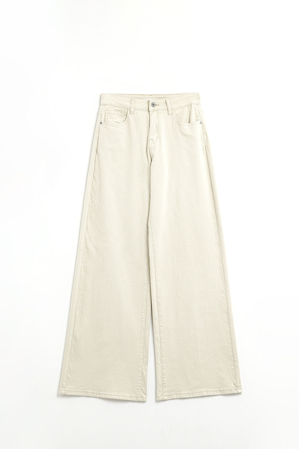 Beige Straight Pants wide leg - Coloured Jeans