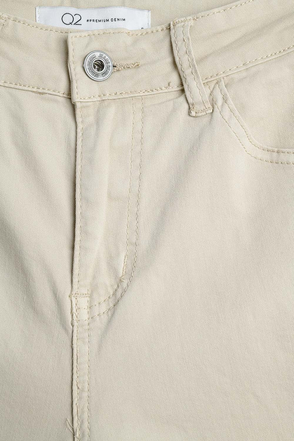 Super Comfy Stretch Straight Leg Pants In Beige - trousers