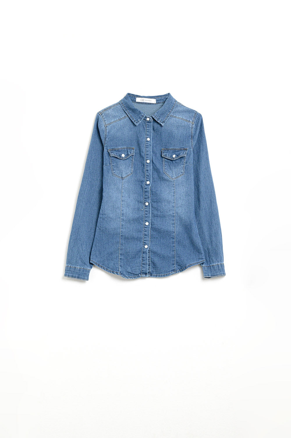 Fitted Stretch Denim Shirt With Chest Pockets - Shirts