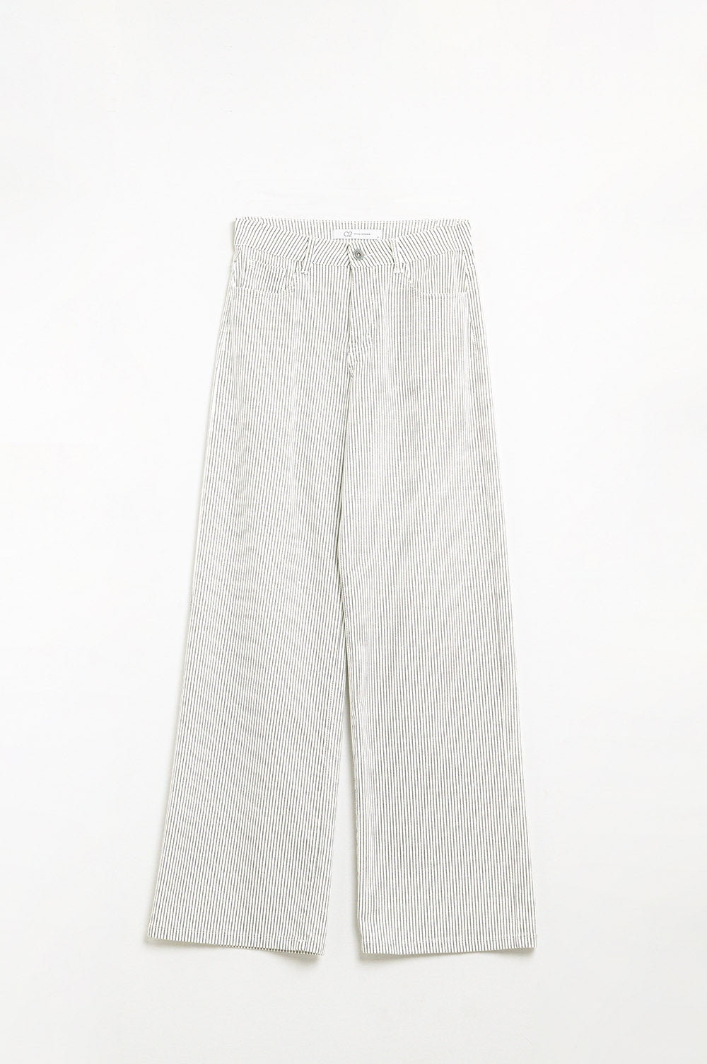 Striped trousers with a straight leg in a stretch fabric - trousers