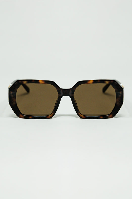 Diamond-Shaped Sunglasses In Ember with Tinted Lenses in Tortoise Shell
