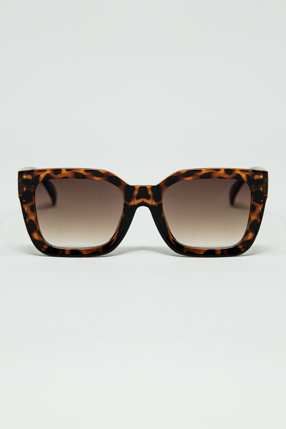 Brown Square sunglasses with animal print
