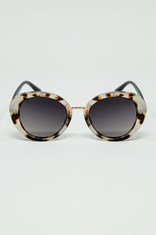 Beige Sunset Spot Oval Shaped Sunglasses